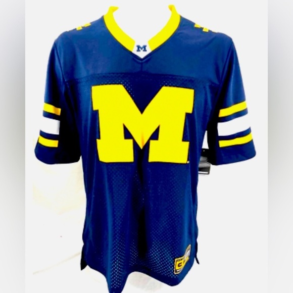 🐺 M: Michigan Wolverines Navy Field X Football Jersey Shirt, NWT Unisex 🐺 - Picture 1 of 11